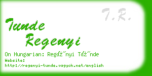 tunde regenyi business card